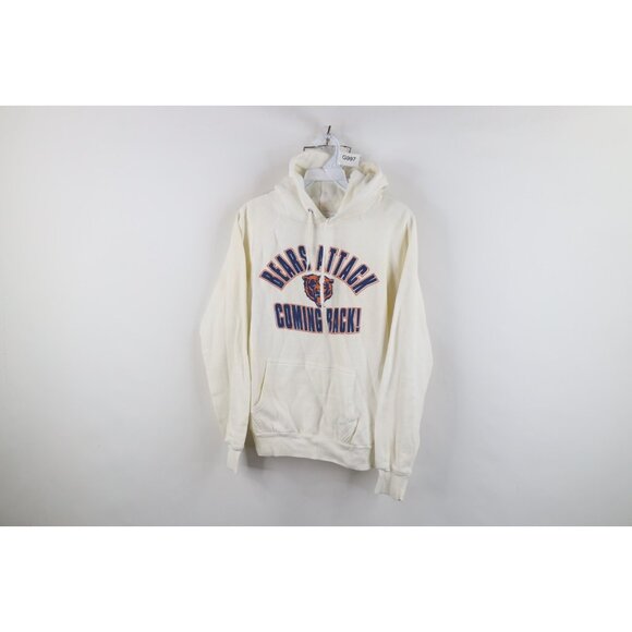 Vtg 70s 80s Womens Medium Bears Attack Chicago Bears Football Hoodie Sweatshirt - Picture 1 of 16